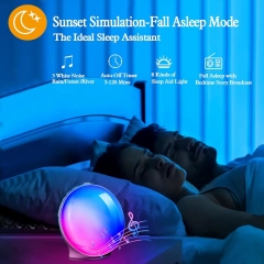 YH-CL326 FM Radio Wake-Up Light Alarm Clock Sunrise Sunset Wake-Up Sleep Colorful Atmosphere Light White Noise With Sleep Night Light
