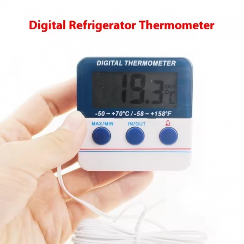 SH-171 Mini Wired ABS Refrigerator Thermometer Indoor and Outdoor Digital Thermometer with Alarm Function OEM Supported