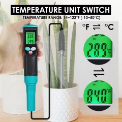 EC-317 Digital Soil EC and Temperature Meter Digital Tester with ATC IP67 Level for Potted Plants Gardening Agriculture Farm