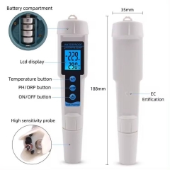 ORP-3569 Waterproof 3 in 1 Backlight Multi-parameter Digital Ph Orp Temp Tester