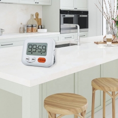 HX-2119 99'59'' Digital Countdown Timer 2 Adjustable Volume & Vibration Mute Mode Kitchen Timer Gym Teacher Kids Timer