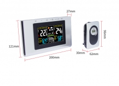 JM-H127G-COLOUR Wireless Indoor Electronic Temperature Humidity Monitor Forecast LCD Digital Weather Station Clock With Outdoor Sensor