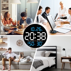 YD-5501 Electronic Multi-Functional Home Decor Temperature Humidity Display Silent Calendar Smart LED Digital Wall Clock for Living Room