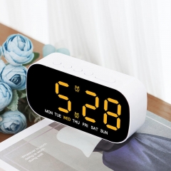 YD-5507 Adjustable Brightness Digital Alarm Clock Date Time Display Custom Logo Desktop Bedside Table for Bedroom/Office Modern Design