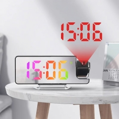 YD-673 LED Electric Projected Clocks Mirror Clock Project Table With Digital Wall Projection Alarm USB Power Projector Big Time Display