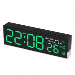 YD-5519 LED Bedside Lamp Clock with Gentle Ambient Light Temperature Display Fahrenheit Celsius Switch Night Light