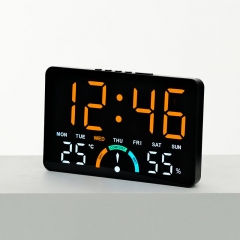 YD-GH9007 OEM/ODM Desk Table Clock Room Bedside Digital Clock Large Display Temperature Humidity Smart Led Alarm Clock