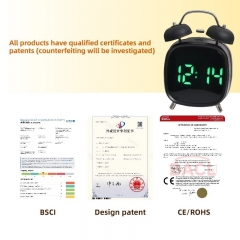 YD-GH9007 OEM/ODM Desk Table Clock Room Bedside Digital Clock Large Display Temperature Humidity Smart Led Alarm Clock