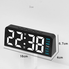 YD-GH9001 Multi-functional Digital Alarm Clock Reloj LED Digital Desk Clock Display Temperature Week Calendar Table Alarm Clock with Light