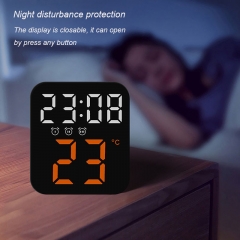 YD-8015 New Multifunctional Colorful Display Temperature Calendar Simple LED Digital Alarm Wall Clock Home Decor