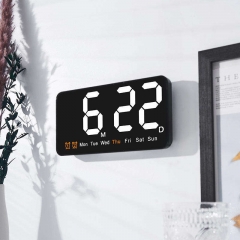 YD-6638 Digital Large Display Led Digital Wall Clock Brightness Adjustable Voice Control Display Temperature Desktop Alarm Clock