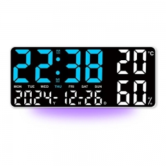 YD-GH9002 New Temperature and Humidity Living Room Wall Clock Simple and Multifunctional Electronic Clock with Large Font and Night Light