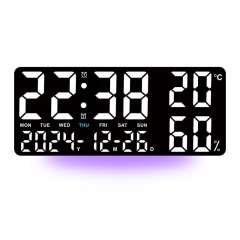YD-GH9002 New Temperature and Humidity Living Room Wall Clock Simple and Multifunctional Electronic Clock with Large Font and Night Light