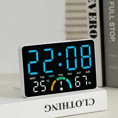 YD-GH9007 OEM/ODM Desk Table Clock Room Bedside Digital Clock Large Display Temperature Humidity Smart Led Alarm Clock