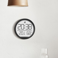 YD-2303 Thin Digital Display Quartz Movement Desk Clock Indoor Household Electronic Temperature Humidity Meter Wall-Mounted for Kitchen