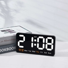 YD-6638 Digital Large Display Led Digital Wall Clock Brightness Adjustable Voice Control Display Temperature Desktop Alarm Clock