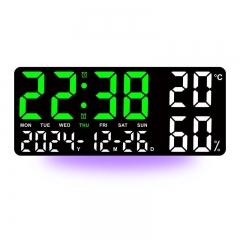 YD-GH9002 New Temperature and Humidity Living Room Wall Clock Simple and Multifunctional Electronic Clock with Large Font and Night Light