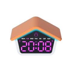 YD-6698 House Shape LED Alarm Clock Silent Multifunction Night Light Cuckoo Style Dual Alarm