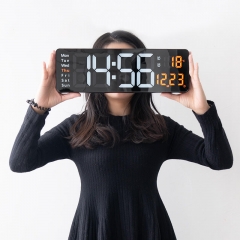 YD-6626 16-Inch Large Simple Living Room Screen Functional Display Clock Nordic Digital Clock Led Wall Clock