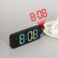 YD-8013 RGB LED Mirror Colorful Tabletop Clock Smart Projection Bedside Alarm Clocks for Students