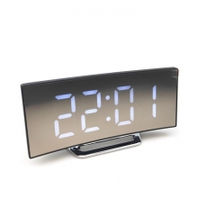 YD-6507 Curved Screen Snooze Function Digital Table Desk Clock Large Screen LED Mirror Desk Clock Reloj Silent Alarm Clock