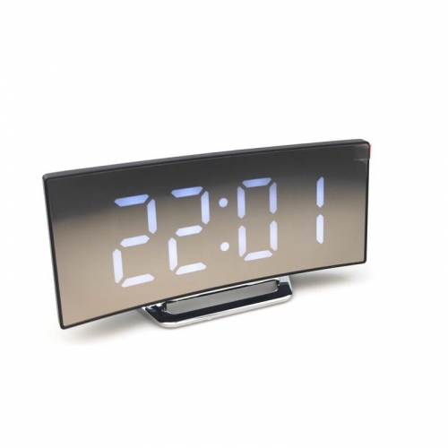 YD-6507 Curved Screen Snooze Function Digital Table Desk Clock Large Screen LED Mirror Desk Clock Reloj Silent Alarm Clock