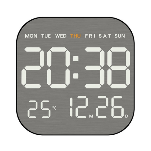 YD-5516 Plastic Brushed Big Digits LED Digital Wall Clock Adjustable Brightness Dual Alarms Temperature Calendar Display Bedroom Home