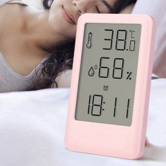YD-9032 New Lcd Large Screen Alarm Clock Table Top Hanging Dual-use Children's Room Temperature and Humidity Display Digital Clock