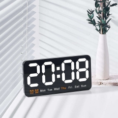 YD-6638 Digital Large Display Led Digital Wall Clock Brightness Adjustable Voice Control Display Temperature Desktop Alarm Clock