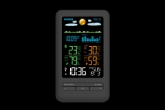 JS-FJ3395C-DCF-VA Color Weather Station with VA Screen Wireless Indoor Temperature Humidity Meter Thermometer Hygrometer Outdoor Weather Station