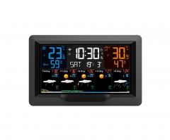JS-3390tuyaA Indoor Outdoor Temperature and Humidity Weather Station with RF Signal Large Color Display tuya WIFI