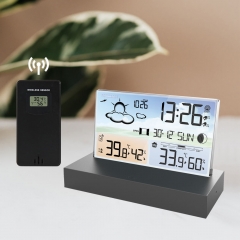 ZX3396C Digital Weather Station Indoor Outdoor Thermometer Hygrometer Barometer Electronics Desktop Alarm Clock Wireless Weather Station