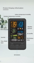 JS-3395TUYA-2 Wireless Eco-Friendly Plastic Weather Station Hygrometer Thermometer Temperature Backlit Monitor Digital Weather Forecast Alarm
