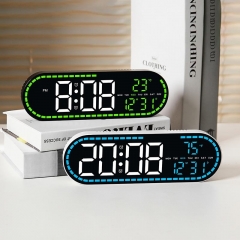 YD-GH9009 Simple Geometric Style Multi-function LED Electronic Decorative Clock for Guest Restaurants and Bedrooms Use