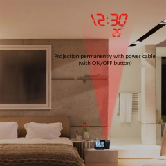 JS-3531B Desk Table Alarm Clocks with Time Projection, Digital Snooze Backlight Radio Controlled Projection Alarm Clock