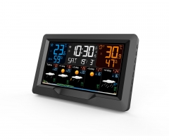 JS-3390tuyaA Indoor Outdoor Temperature and Humidity Weather Station with RF Signal Large Color Display tuya WIFI
