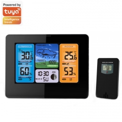 JS-3371-tuya TUYA Outdoor Wireless Digital Thermometer Hygrometer Temperature Monitor Smart Wifi Weather Forecast Weather Station for Home