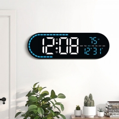 YD-GH9009 Simple Geometric Style Multi-function LED Electronic Decorative Clock for Guest Restaurants and Bedrooms Use