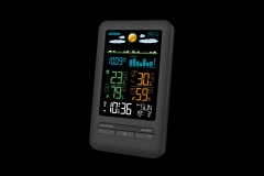 JS-FJ3395C-DCF-VA Color Weather Station with VA Screen Wireless Indoor Temperature Humidity Meter Thermometer Hygrometer Outdoor Weather Station