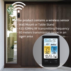 JS-3395D Digital Weather Station Thermometer Hygrometer Wireless Electronic Alarm Clock Barometer Compact Weather Forecast