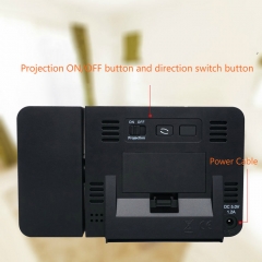 JS-3531B Desk Table Alarm Clocks with Time Projection, Digital Snooze Backlight Radio Controlled Projection Alarm Clock