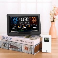 JS-3390tuyaA Indoor Outdoor Temperature and Humidity Weather Station with RF Signal Large Color Display tuya WIFI