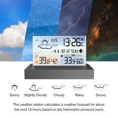 ZX3396C Digital Weather Station Indoor Outdoor Thermometer Hygrometer Barometer Electronics Desktop Alarm Clock Wireless Weather Station