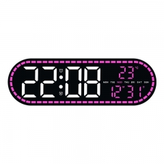 YD-GH9009 Simple Geometric Style Multi-function LED Electronic Decorative Clock for Guest Restaurants and Bedrooms Use