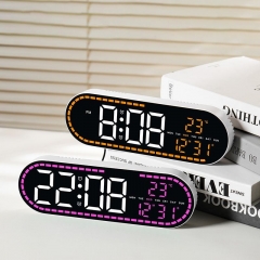YD-GH9009 Simple Geometric Style Multi-function LED Electronic Decorative Clock for Guest Restaurants and Bedrooms Use