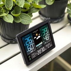 JS-3566BN Digital Wireless Indoor/Outdoor Thermometer Hygrometer Smart Sensor for Kitchen Temperature Humidity Readout Plastic