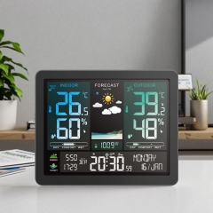 JS-3566BN Digital Wireless Indoor/Outdoor Thermometer Hygrometer Smart Sensor for Kitchen Temperature Humidity Readout Plastic