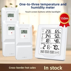 YJ-5109 One-to-Three LCD Touch Screen Digital Display Indoor Outdoor Wireless Thermo-hygrometer Alarm Monitor