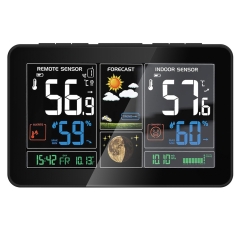 YJ-5111 EU Plug Digital Weather Station Forecast Weather Bed Clock Indoor Thermometer Hygrometer