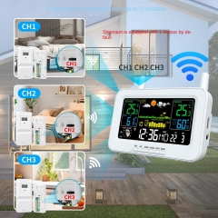 YJ-5062 Battery Powered Electronic Digital Indoor/Outdoor Wireless Temperature Humidity Meter Calendar Screen Weather Forecast Station